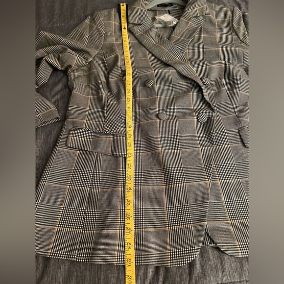 NWT Lane Bryant Double Breasted Plaid Blazer in Bastille Plaid Sz 18 - Picture 12 of 13
